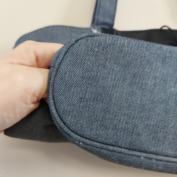 Victorias Secret Denim Corset Lace Up Tote curved shoulder Bag - Picture 4 of 7